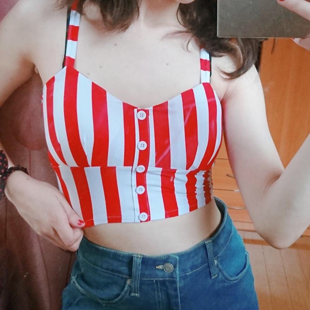 striped crop top summer sexy and comfortable